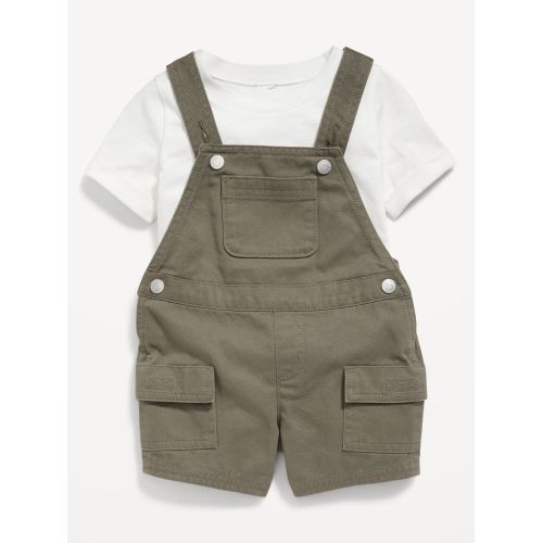 올드네이비 Short-Sleeve T-Shirt and Twill Shortall Romper Set for Baby