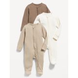 Unisex 2-Way-Zip Sleep & Play Footed One-Piece 3-Pack for Baby