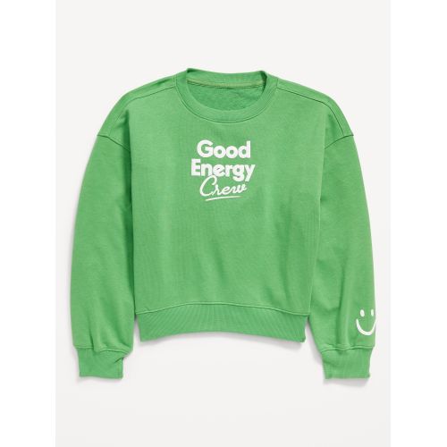 올드네이비 Slouchy Crew-Neck Graphic Sweatshirt for Girls