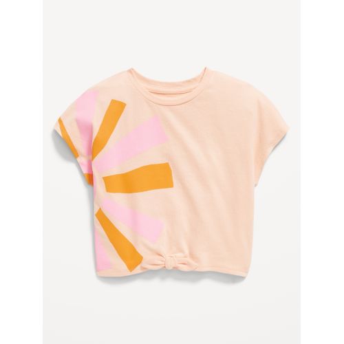 올드네이비 Printed Dolman-Sleeve Tie-Front T-Shirt for Toddler Girls