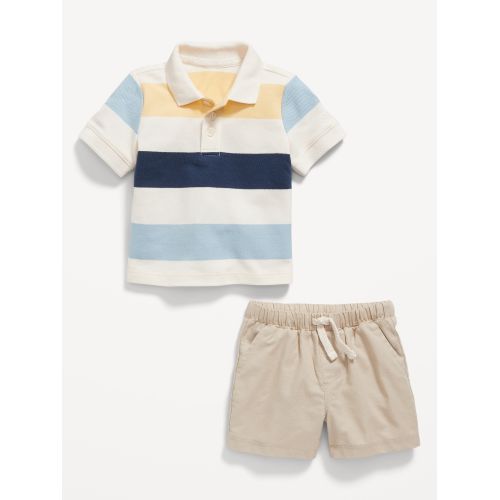 올드네이비 Striped Polo Shirt and Shorts Set for Baby