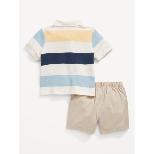올드네이비 Striped Polo Shirt and Shorts Set for Baby