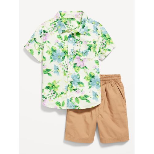 올드네이비 Printed Short-Sleeve Pocket Shirt and Shorts Set for Toddler Boys
