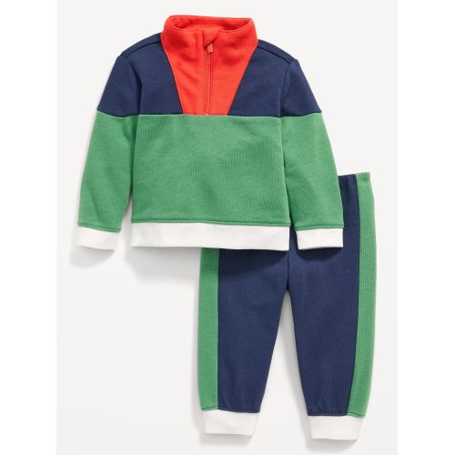 올드네이비 Color-Block Quarter-Zip Sweatshirt and Sweatpants Set for Baby
