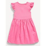 Flutter-Sleeve Fit and Flare Dress for Toddler Girls Hot Deal
