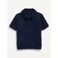 Snap-Button Pointelle-Knit Polo Shirt for Toddler Boys