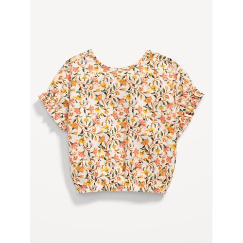 올드네이비 Printed Ruffle-Sleeve Button Back Top for Toddler Girls