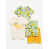 Unisex 4-Piece Printed Snug-Fit Pajama Set for Toddler & Baby Hot Deal