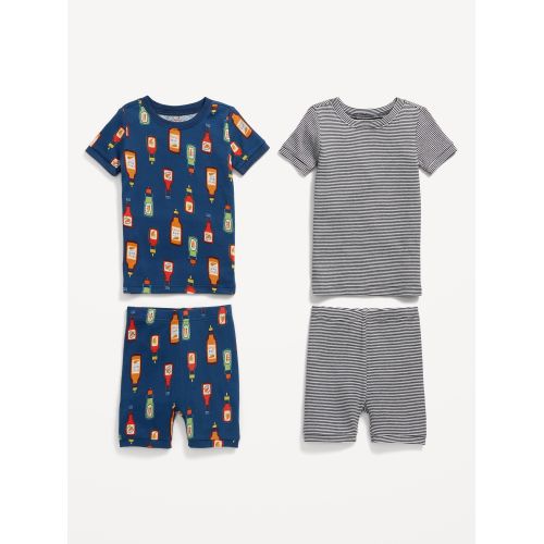올드네이비 Unisex 4-Piece Printed Snug-Fit Pajama Set for Toddler & Baby