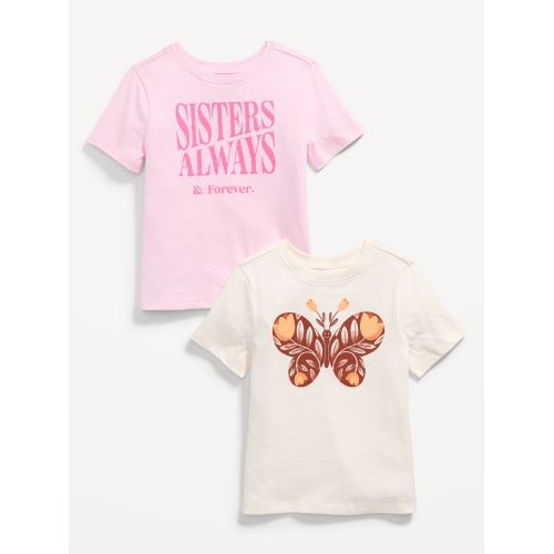 올드네이비 Short-Sleeve Graphic T-Shirt 2-Pack for Toddler Girls