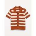 Striped Button-Front Pocket Sweater for Toddler Boys