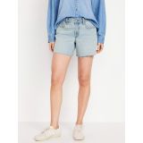Mid-Rise Boyfriend Cut-Off Jean Shorts -- 5-inch inseam