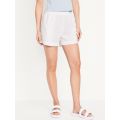 High-Waisted Linen-Blend Pull-On Shorts -- 3.5-inch inseam