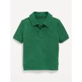 Snap-Button Pointelle-Knit Polo Shirt for Toddler Boys