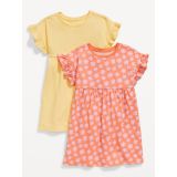 Flutter-Sleeve Dress 2-Pack for Toddler Girls