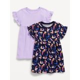 Flutter-Sleeve Dress 2-Pack for Toddler Girls Hot Deal