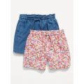Linen-Blend Pull-On Shorts 2-Pack for Toddler Girls
