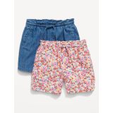Linen-Blend Pull-On Shorts 2-Pack for Toddler Girls