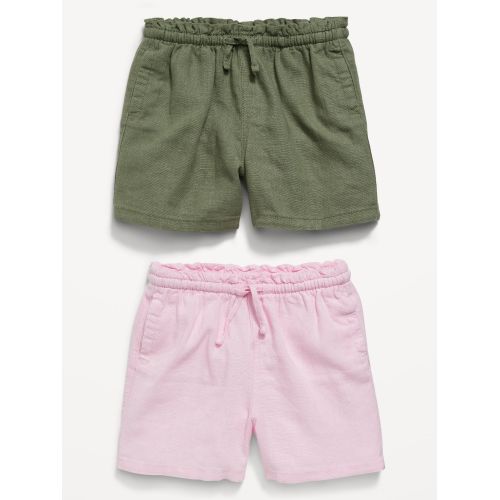 올드네이비 Linen-Blend Pull-On Shorts 2-Pack for Toddler Girls
