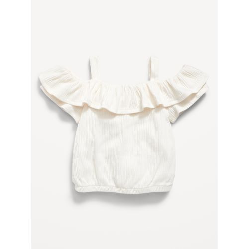 올드네이비 Off-The-Shoulder Ruffled Jacquard-Knit Top for Baby