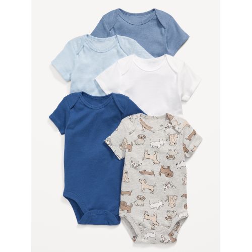 올드네이비 Unisex Short-Sleeve Bodysuit 5-Pack for Baby