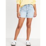 High-Waisted Button-Fly Ripped Jean Midi Shorts for Girls Hot Deal