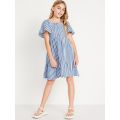 Printed Short-Sleeve Smocked Tiered Dress for Girls