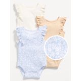 Sleeveless Ruffle-Trim Bodysuit 3-Pack for Baby