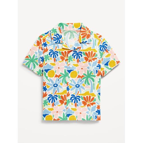 올드네이비 Short-Sleeve Linen-Blend Camp Shirt for Toddler Boys