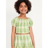 Puff-Sleeve Smocked Top for Girls Hot Deal