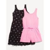 Sleeveless Tiered Dress and Romper 2-Pack for Girls