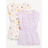 Printed Jersey-Knit Romper 2-Pack for Girls