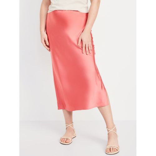 올드네이비 High-Waisted Satin Midi Slip Skirt