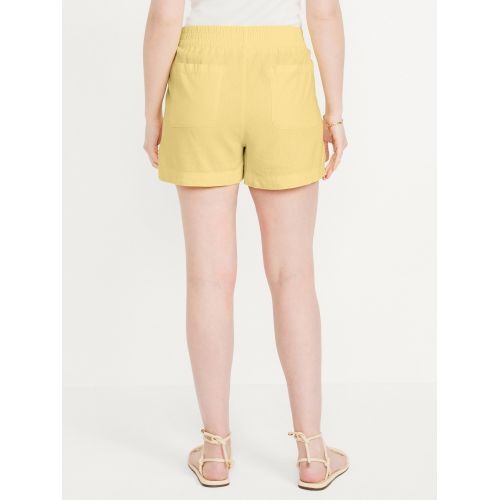 올드네이비 High-Waisted Linen-Blend Pull-On Shorts -- 3.5-inch inseam