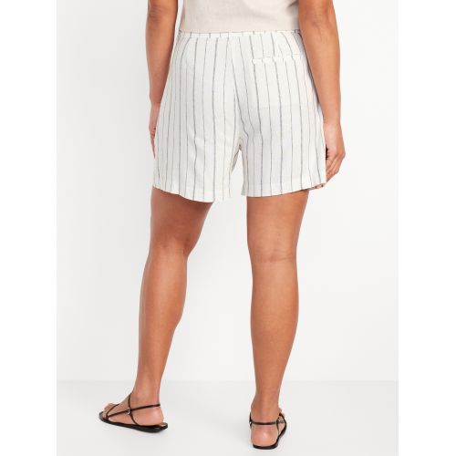 올드네이비 Extra High-Waisted Taylor Linen-Blend Trouser Shorts -- 5-inch inseam