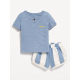 Little Navy Organic-Cotton T-Shirt and Shorts Set for Baby
