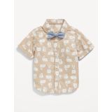 Printed Poplin Shirt & Bow-Tie Set for Baby