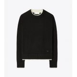 Tory Burch DOUBLE LAYER CASHMERE CREWNECK