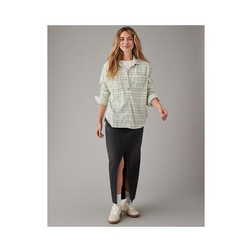아메리칸이글 AE Long-Sleeve Plaid Flannel Shirt