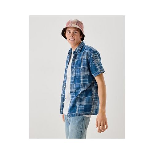 아메리칸이글 AE Patchwork Plaid Button-Up Resort Shirt