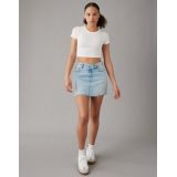 AE Stretch Curvy Crossover High-Waisted Perfect Denim Mini Skirt