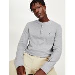 TOMMY HILFIGER Relaxed Fit Organic Cotton Solid Waffle Henley