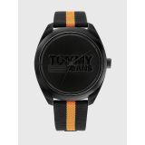 TOMMY JEANS TJ Casual Watch with Orange Stripe Nylon Strap