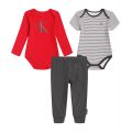 Baby Boys Logo Printed Bodysuits and Joggers 3 Piece Set