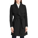 Womens Crepe Belted Wrap Coat