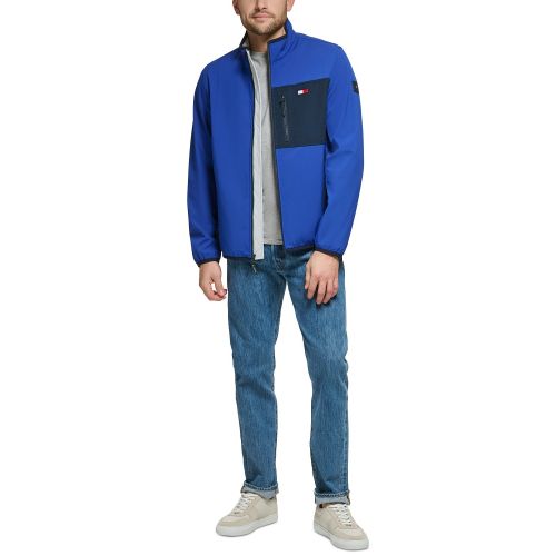 타미힐피거 Mens Regular-Fit Colorblocked Soft Shell Jacket