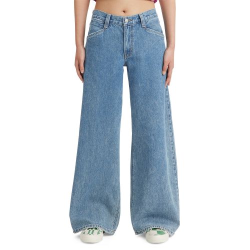 리바이스 Womens 94 Baggy Wide-Leg Relaxed-Fit Denim Jeans