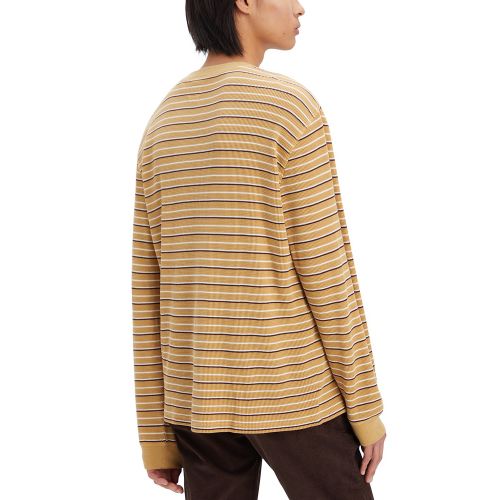 리바이스 Mens Waffle Knit Thermal Long Sleeve T-Shirt