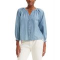 Womens Lainey Printed Cotton Button-Front Top