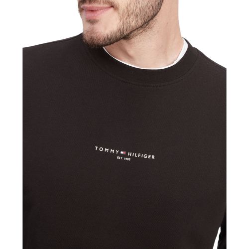 타미힐피거 Mens Logo-Tipped Crewneck Sweatshirt